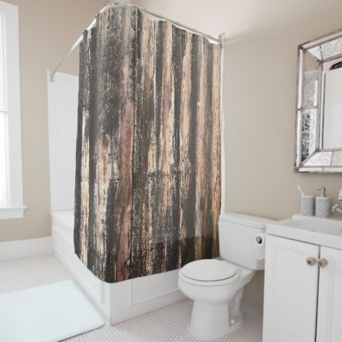 Rusted Corrugated Metal Texture Shower Curtain