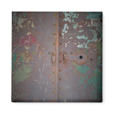 Rusted Doors Square Magnet Rusted Doors Square Magnet