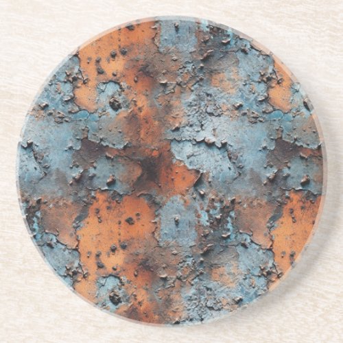 Rusted Flaked Metal Seamless Repeat Pattern Coaster