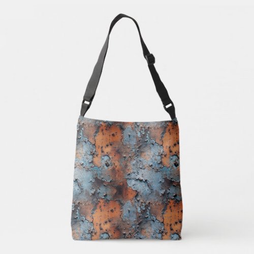 Rusted Flaked Metal Seamless Repeat Pattern Crossbody Bag