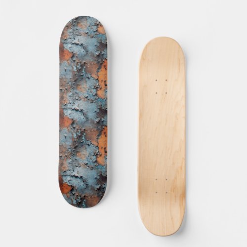 Rusted Flaked Metal Seamless Repeat Pattern Skateboard