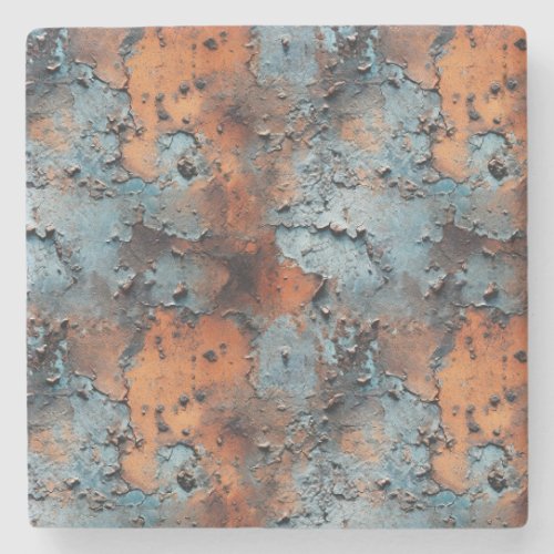Rusted Flaked Metal Seamless Repeat Pattern Stone Coaster