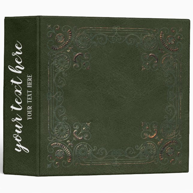Rusted frame leather look 3 ring binder (Front/Spine)