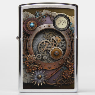 Rusted gears of time metal art zippo lighter