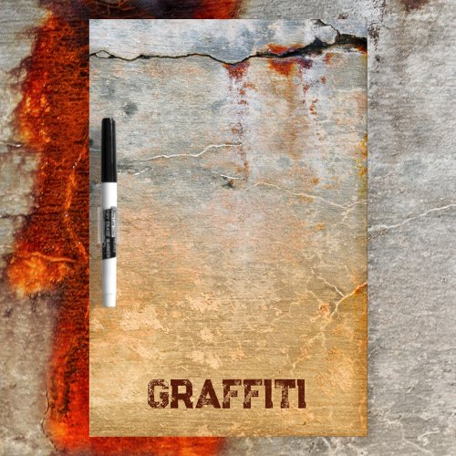 Rusted Gray Concrete Wall Urban Grunge with Name Dry Erase Board