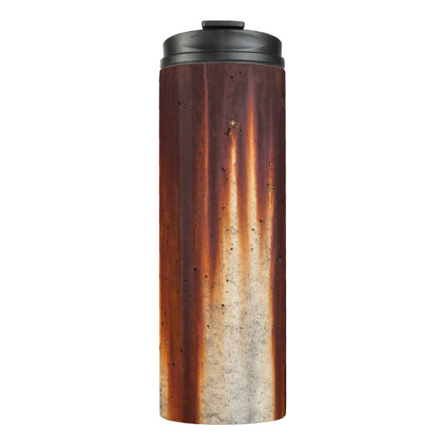 Rusted Grunge Wall: Textured Sagging Thermal Tumbler (Front)