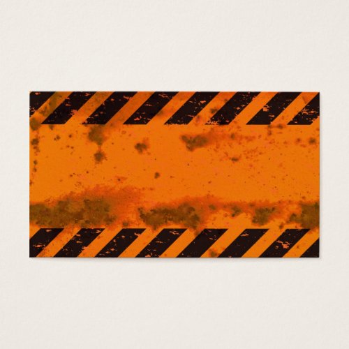Rusted Hazard Stripes Background Business Card