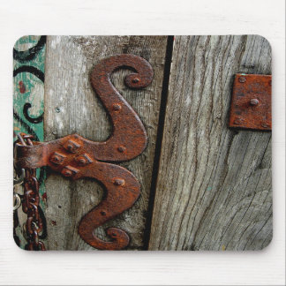 Rusted Hinge Wood Grain Mousepad Photograph Art
