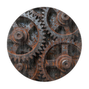 Rusted Industrial Mechanism Cutting Board