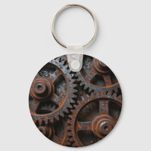 Rusted Industrial Mechanism Keychain