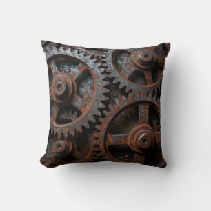 Rusted Industrial Mechanism Throw Pillow