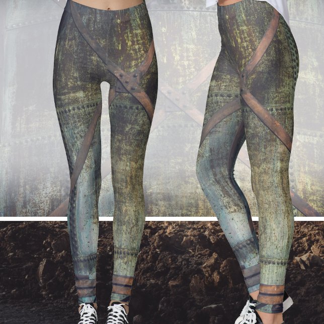 Rusted Industrial Objects in Urban Landscape Leggings (Creator Uploaded)