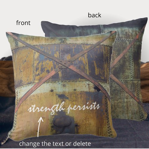Rusted Industrial Objects in Urban Landscape Throw Pillow