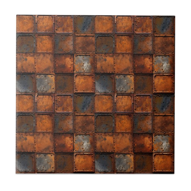 Rusted Iron Metal  Ceramic Tile (Front)