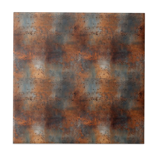 Rusted Iron Metal  Ceramic Tile (Front)