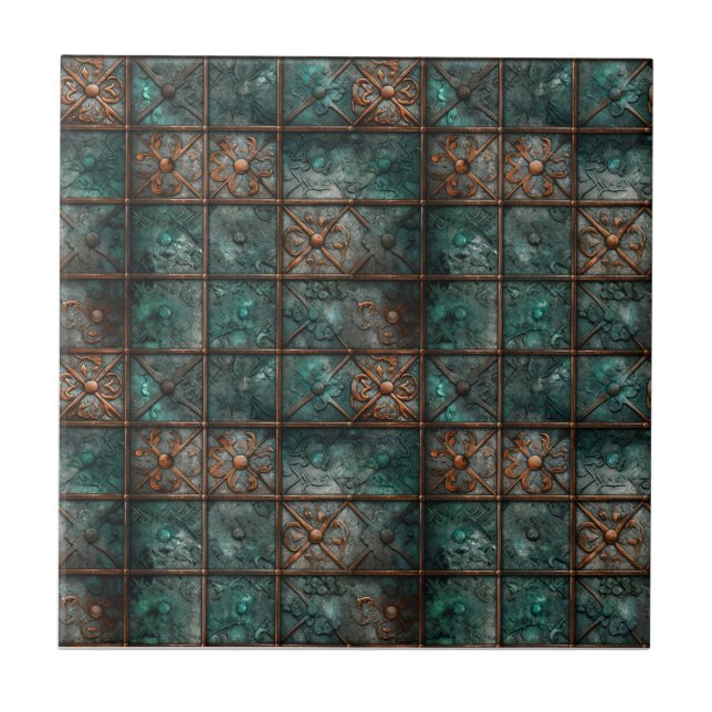 Rusted Iron Metal  Ceramic Tile (Front)