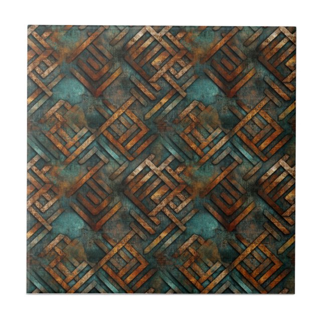 Rusted Iron Metal  Ceramic Tile (Front)