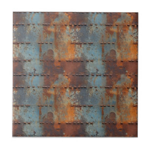 Rusted Iron Metal  Ceramic Tile
