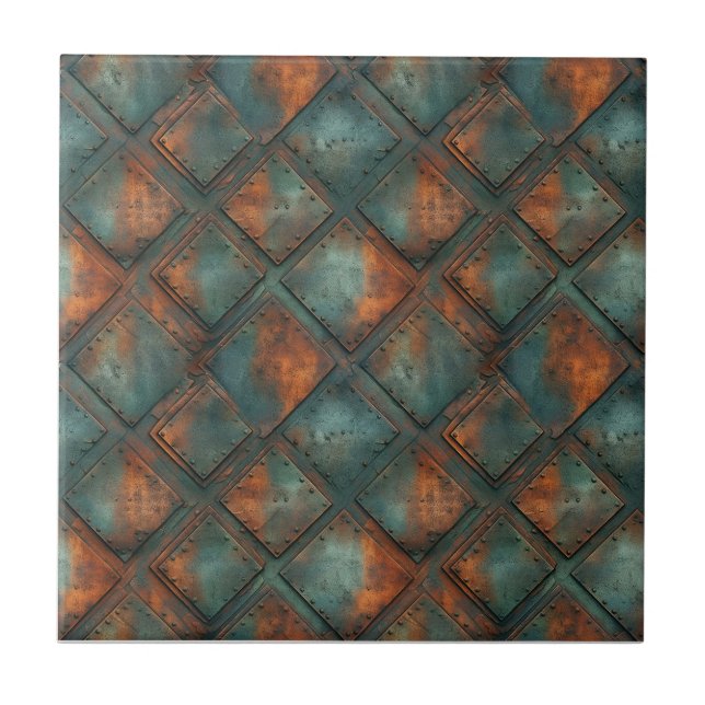 Rusted Iron Metal  Ceramic Tile (Front)