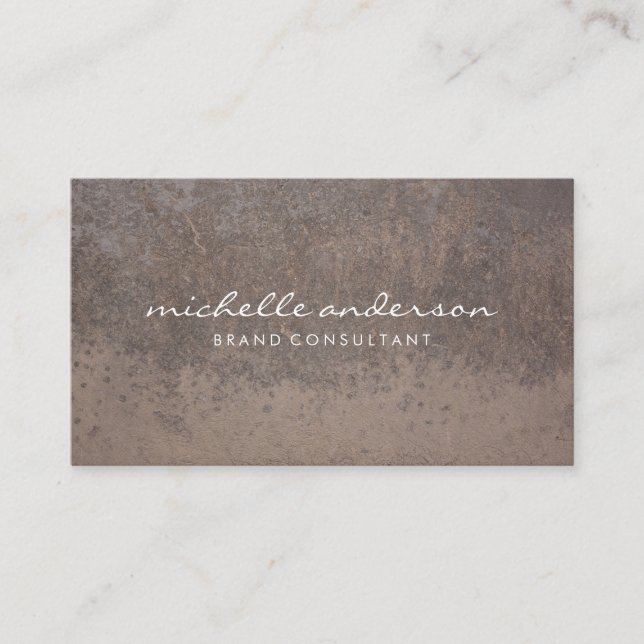 Rusted Metal Background Business Card (Front)