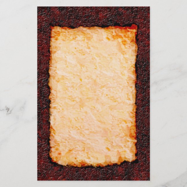 Rusted Metal, Burnt Parchment Stationery (Front)