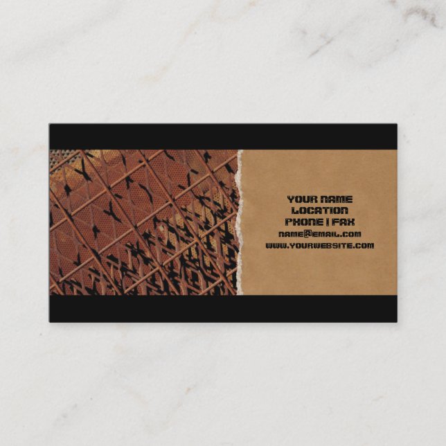 Rusted Metal Business Cards (Front)