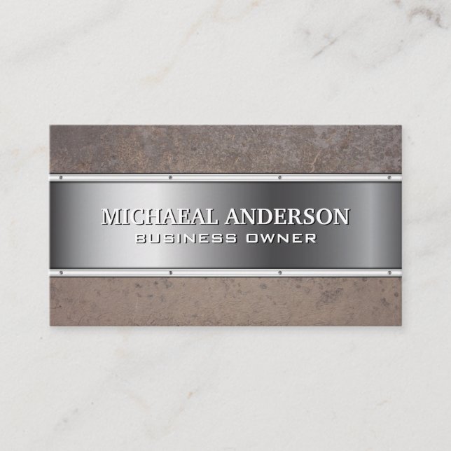 Rusted Metal | Metallic Business Card (Front)