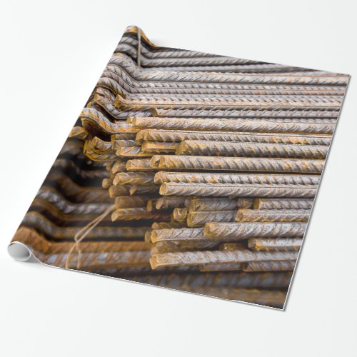 Rusted Metal Rebar Rods Wrapping Paper