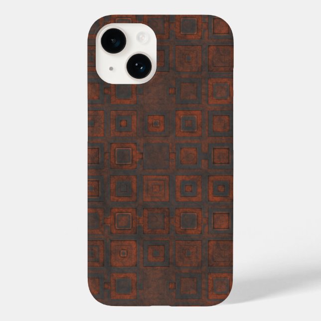 Rusted Metal Squares Case-Mate iPhone Case (Back)
