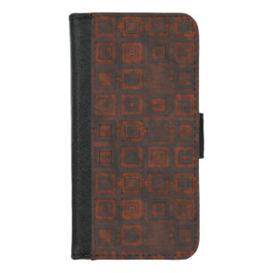 Rusted Metal Squares iPhone 8/7 Wallet Case