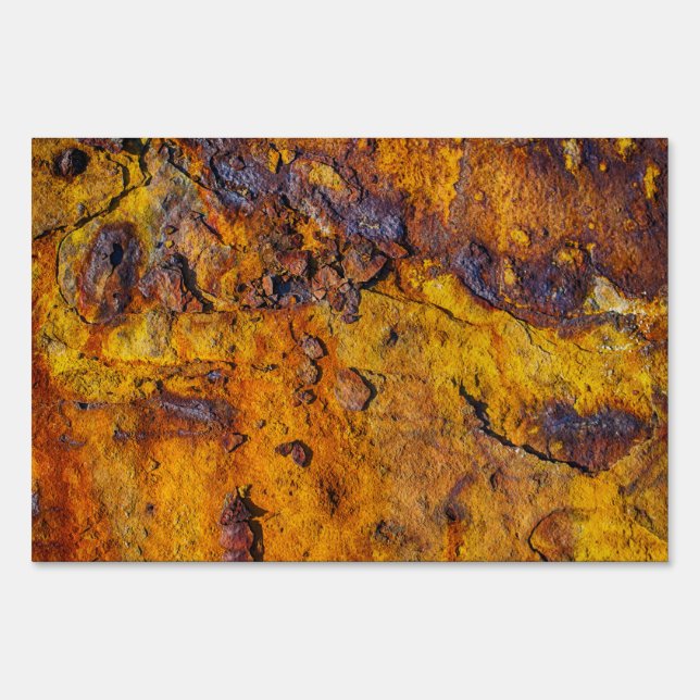 Rusted metal surface yard sign (Front)
