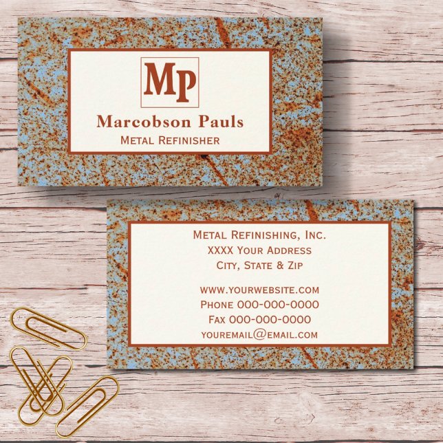 Rusted Metal Texture with Custom Logo Business Card (Creator Uploaded)