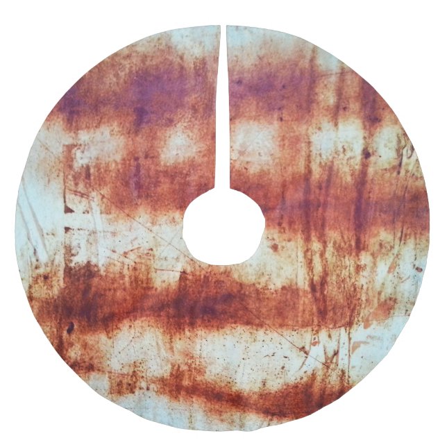 Rusted metal, textured background. brushed polyester tree skirt (Front)