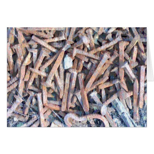 Rusted Old Railroad Track Spikes Cards (Front Horizontal)