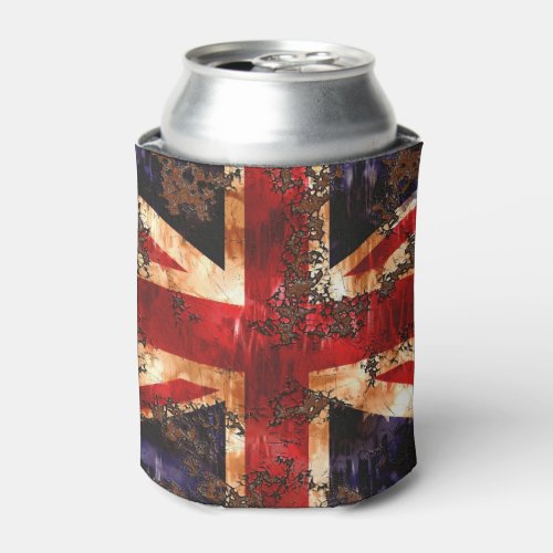 Rusted Patriotic United Kingdom Flag Can Cooler