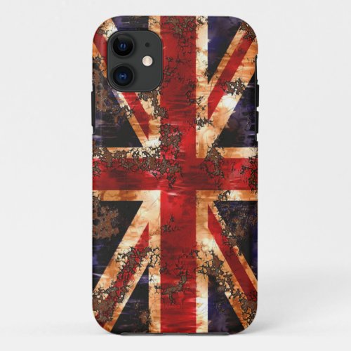 Rusted Patriotic United Kingdom Flag iPhone 11 Case