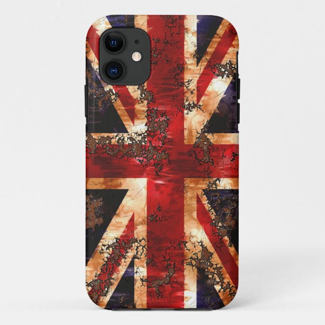 Rusted Patriotic United Kingdom Flag Case-Mate iPhone Case (Back)