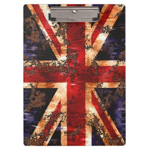 Rusted Patriotic United Kingdom Flag Clipboard
