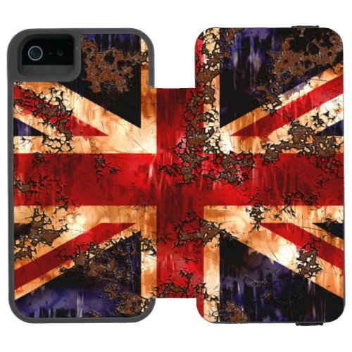 Rusted Patriotic United Kingdom Flag iPhone SE55s Wallet Case