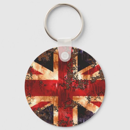 Rusted Patriotic United Kingdom Flag Keychain