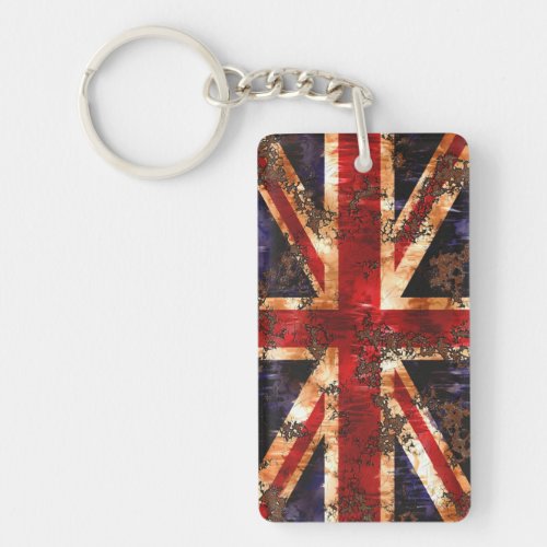 Rusted Patriotic United Kingdom Flag Keychain