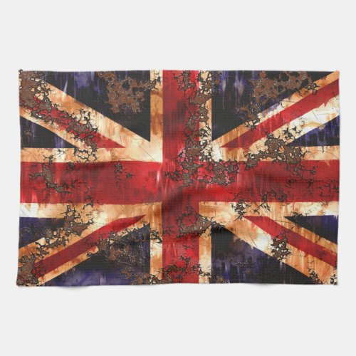 Rusted Patriotic United Kingdom Flag Kitchen Towel