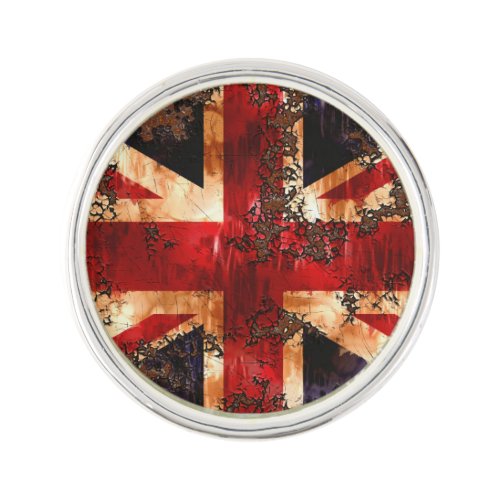 Rusted Patriotic United Kingdom Flag Lapel Pin