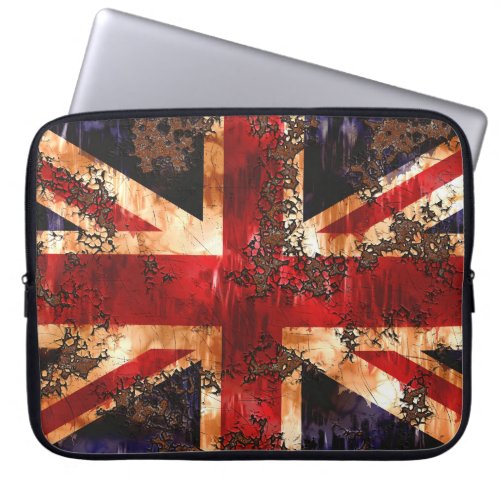 Rusted Patriotic United Kingdom Flag Laptop Sleeve