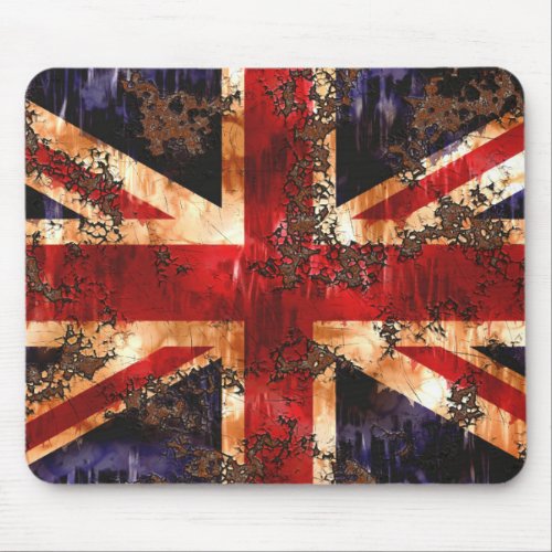 Rusted Patriotic United Kingdom Flag Mouse Pad