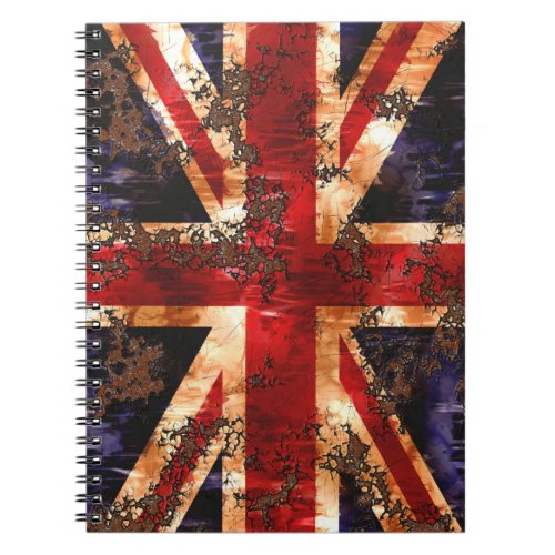 Rusted Patriotic United Kingdom Flag Notebook