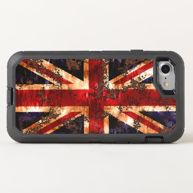 Rusted Patriotic United Kingdom Flag Otterbox iPhone Case (Back Horizontal)