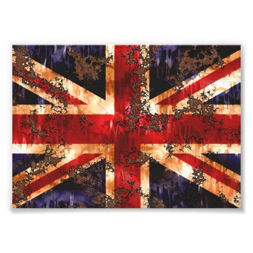 Rusted Patriotic United Kingdom Flag Photo Print