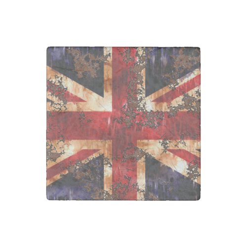 Rusted Patriotic United Kingdom Flag Stone Magnet