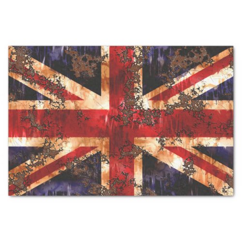 Rusted Patriotic United Kingdom Flag Tissue Paper